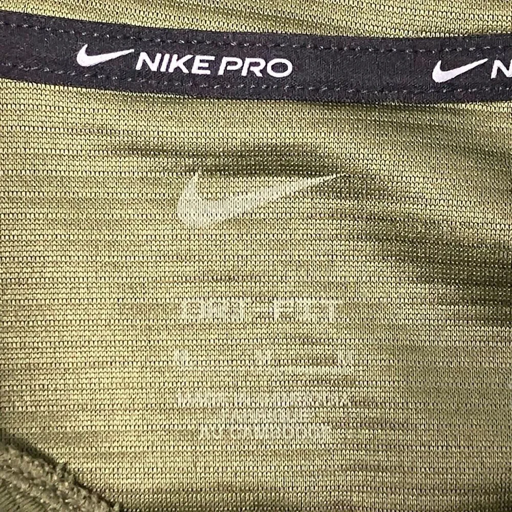 Nike PRO Shirt Mens M Green Dri Fit Training Pullover Tech Activewear DM5889-226